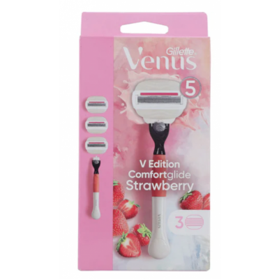 Gillette Venus Comfortglide Strawberry Razor & Razor Blades 1 stk + 3 stk