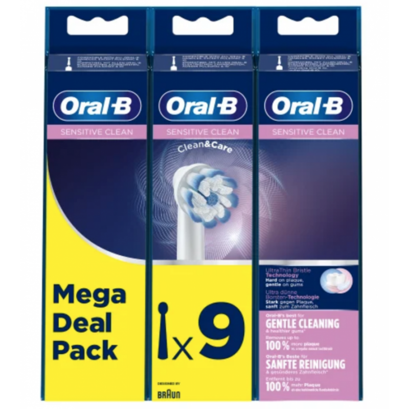 Oral-B Sensitive Clean & Care Toothbrush Heads 9 Stk - 389.95 Kr + Fri ...