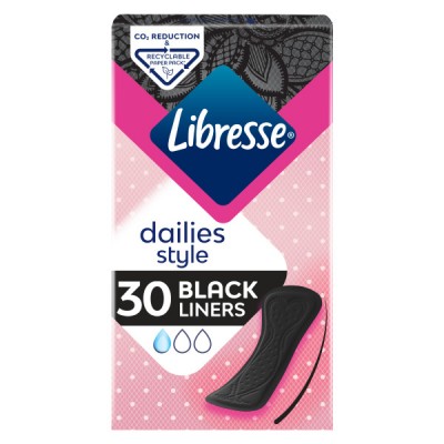 Libresse Dailies Style Black Liners Normal 30 stk