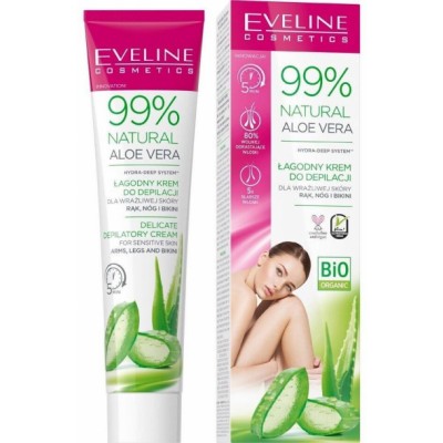 Eveline 99% Natural Aloe Vera Depilatory Cream For Arms & Legs & Bikini 125 ml
