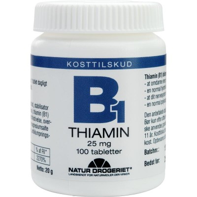 Natur Drogeriet B1 Vitamin 25 mg 100 pcs