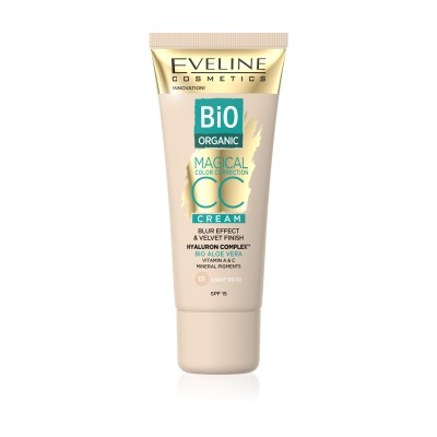 Eveline Magical CC Cream Bio Organic Aloe Vera 01 Light Beige 30 ml