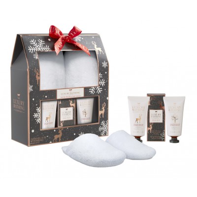 The Luxury Bathing Company Toasted Praline & Sweet Vanilla Blissful Giftset 2 x 100 ml + 80 g + 1 stk