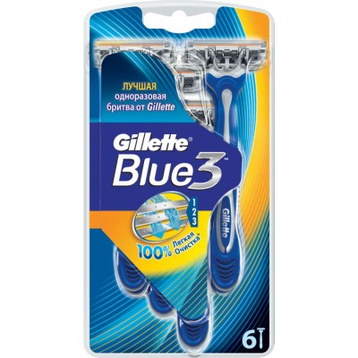 Gillette Blue3 Disposable Razors 6 pcs
