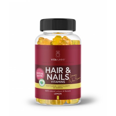VitaYummy Hair & Nails Vitamins Lemon 60 kpl