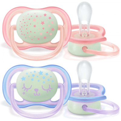Philips Avent Soother Ultra Air Night Pink 0-6M 2 pcs