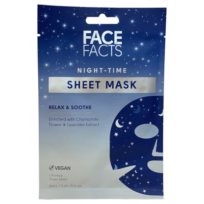 Face Facts Night Time Relax & Smooth Sheet Mask 1 pcs