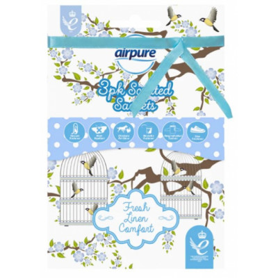 Airpure Scented Satches Vintage Collection Fresh Linen 3 stk
