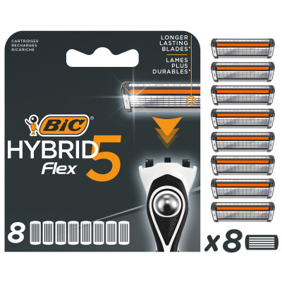 Bic Hybrid 5 Flex Blades 8 kpl