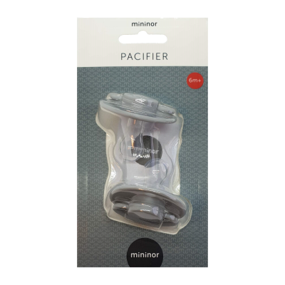 Mininor Round Pacifier Silicone 6M Grey 2 pcs