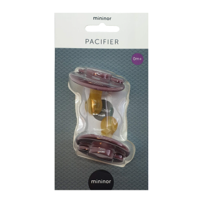 Mininor Round Pacifier Latex 0M Purple 2 pcs
