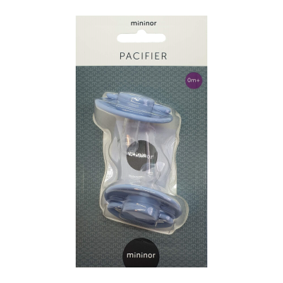 Mininor Round Pacifier Silicone 0M Blue 2 pcs