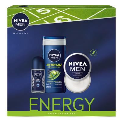 Nivea Men Energy Fresh Active Giftpack Set 1 kpl + 250 ml + 150 ml + 50 ml
