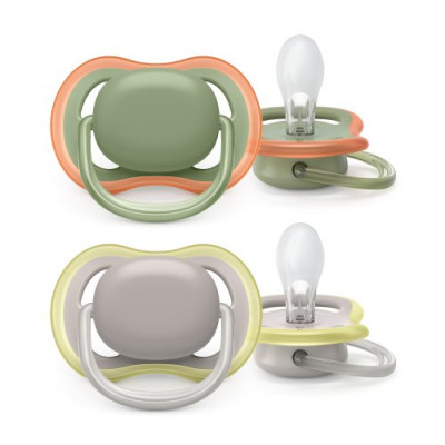 Philips Avent Soothers Ultra Air Green & Grey 6-18M 2 stk