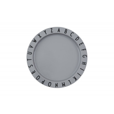 Design Letters Eat & Learn Plate Tritan Grey 1 st