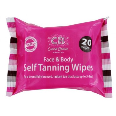 Cocoa Brown Face &amp; Body Self Tanning Wipes 20 st