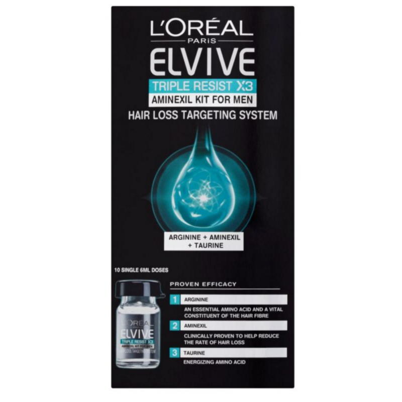 L Oreal Elvive Triple Resist Aminexil Kit For Men 10 X 6 Ml 49 95 Kr