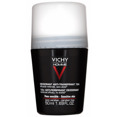 Vichy Homme Deo Roll On Sensitive Skin 72h 50 ml